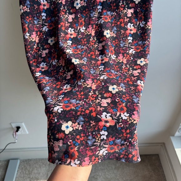 ME+ EM MULTICOLOR FLORAL A LINE MIDI SKIRT, SIZE 10 - Picture 5 of 12